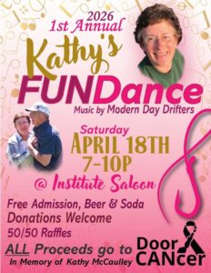 FUNDance In memory of Kathy McCaulley April 18 at Institute Saloon with Modern Day Drifters